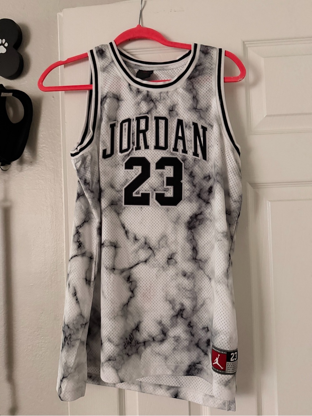 Jordan Kids Marble-Print 23 Basketball Jersey - Black & White